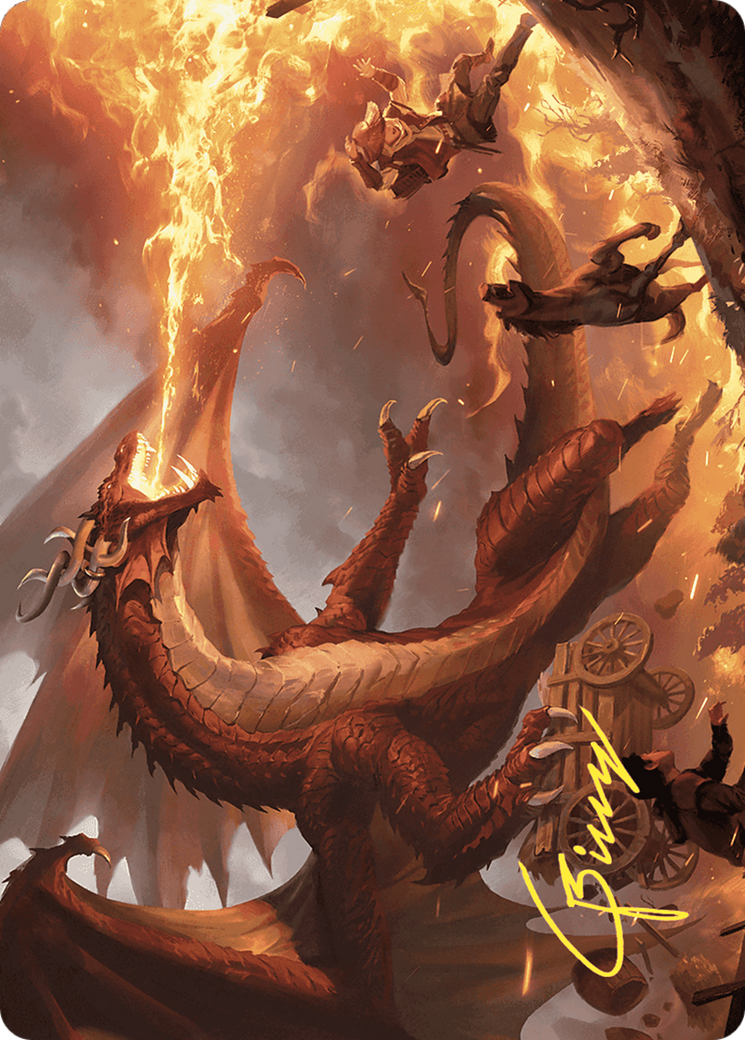 Realm-Scorcher Hellkite // Realm-Scorcher Hellkite (AWOE-019) - Wilds of Eldraine Art Series (Borderless)-1