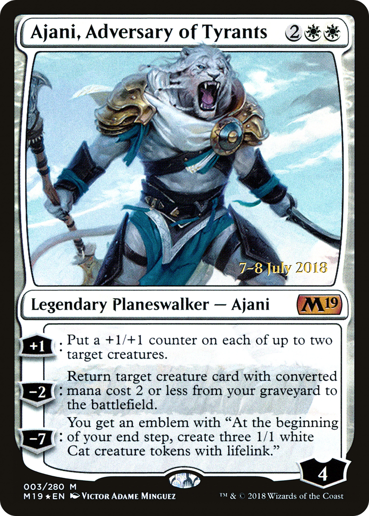 Ajani, Adversary of Tyrants [Core Set 2019 Prerelease Promos]-1