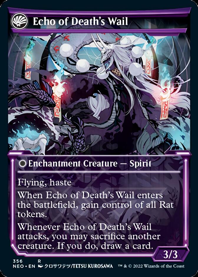 Tribute to Horobi // Echo of Death's Wail (Showcase Soft Glow) [Kamigawa: Neon Dynasty]-2