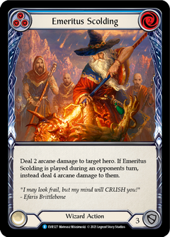 Emeritus Scolding (Blue) [EVR127] (Everfest)  1st Edition Rainbow Foil-2