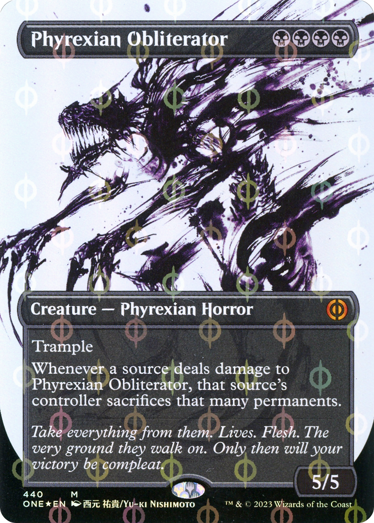 Phyrexian Obliterator (Borderless Ichor Step-and-Compleat Foil) [Phyrexia: All Will Be One]-1