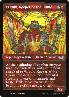 Valduk, Keeper of the Flame (Halo Foil) (MUL-154) - Multiverse Legends: (Showcase) Foil-1