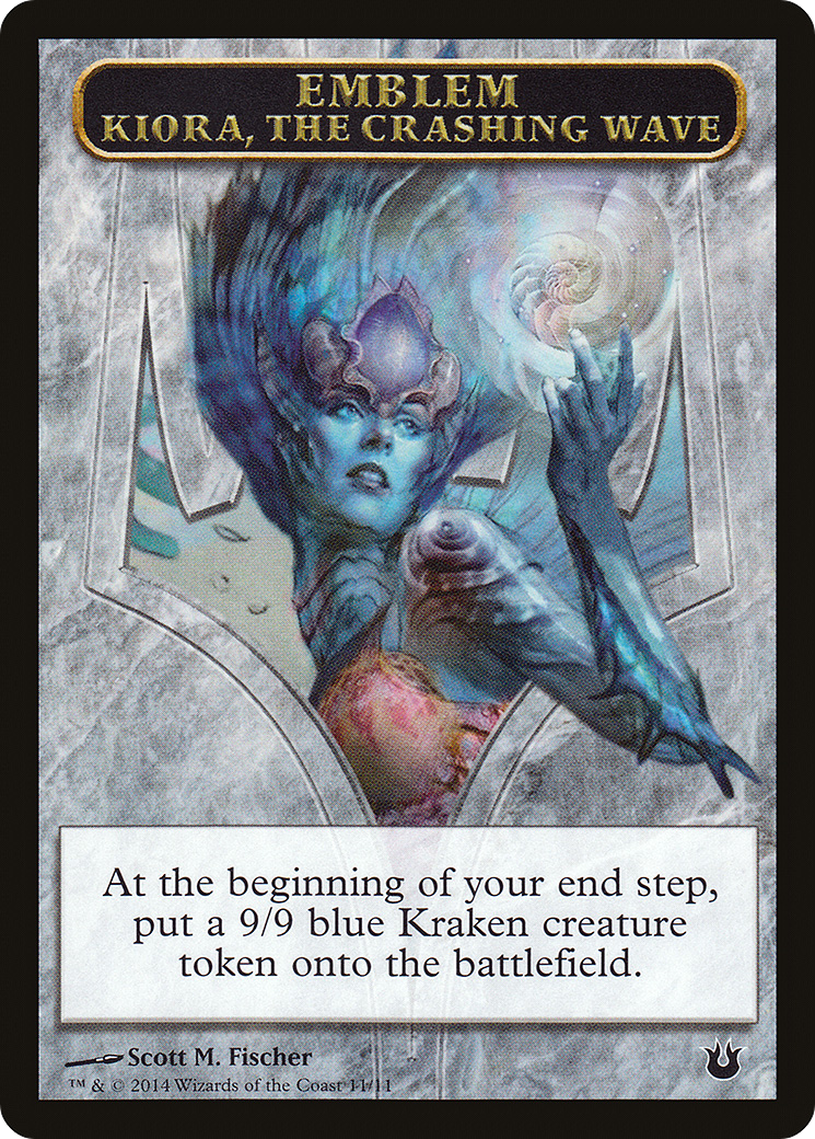Kiora, the Crashing Wave Emblem [Born of the Gods Tokens]-1
