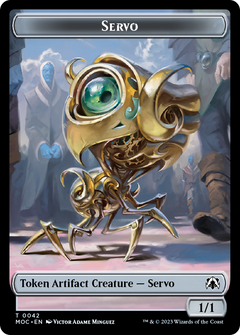 Feather // Servo Double-Sided Token [March of the Machine Commander Tokens]-2