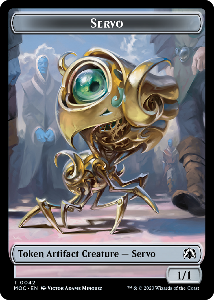 Feather // Servo Double-Sided Token [March of the Machine Commander Tokens]-2