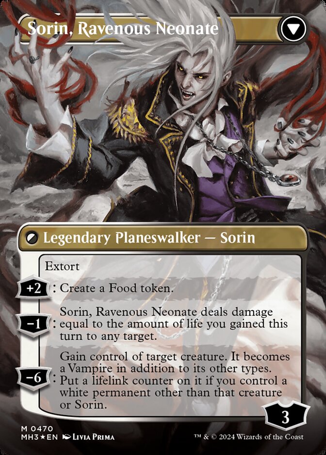 Sorin of House Markov // Sorin, Ravenous Neonate (Borderless) (Textured Foil) [Modern Horizons 3]-2