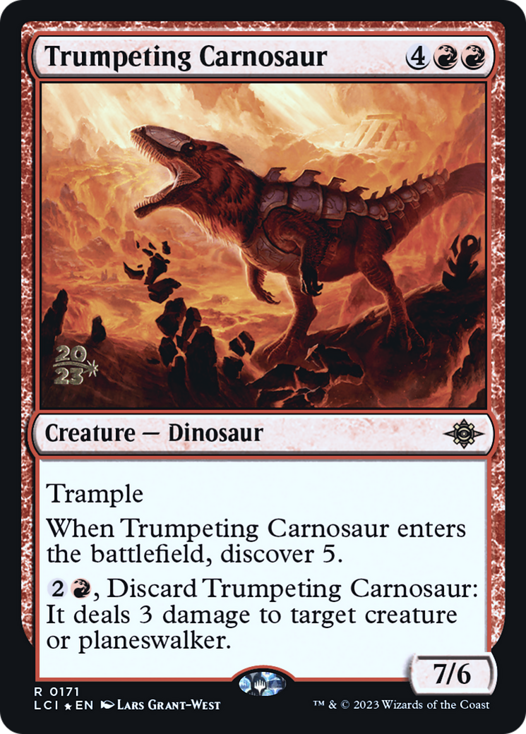 Trumpeting Carnosaur (PRE-171) - The Lost Caverns of Ixalan Promos Foil-1