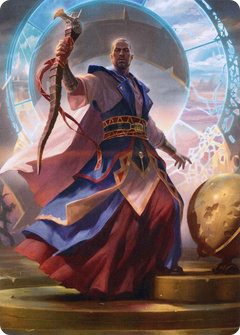 Teferi, Who Slows the Sunset // Teferi, Who Slows the Sunset (AMID-010) - Midnight Hunt Art Series (Borderless) Foil-1