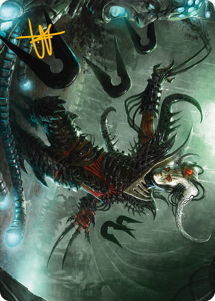 Vraan, Executioner Thane Art Card (Gold-Stamped Signature) [Phyrexia: All Will Be One Art Series]-1