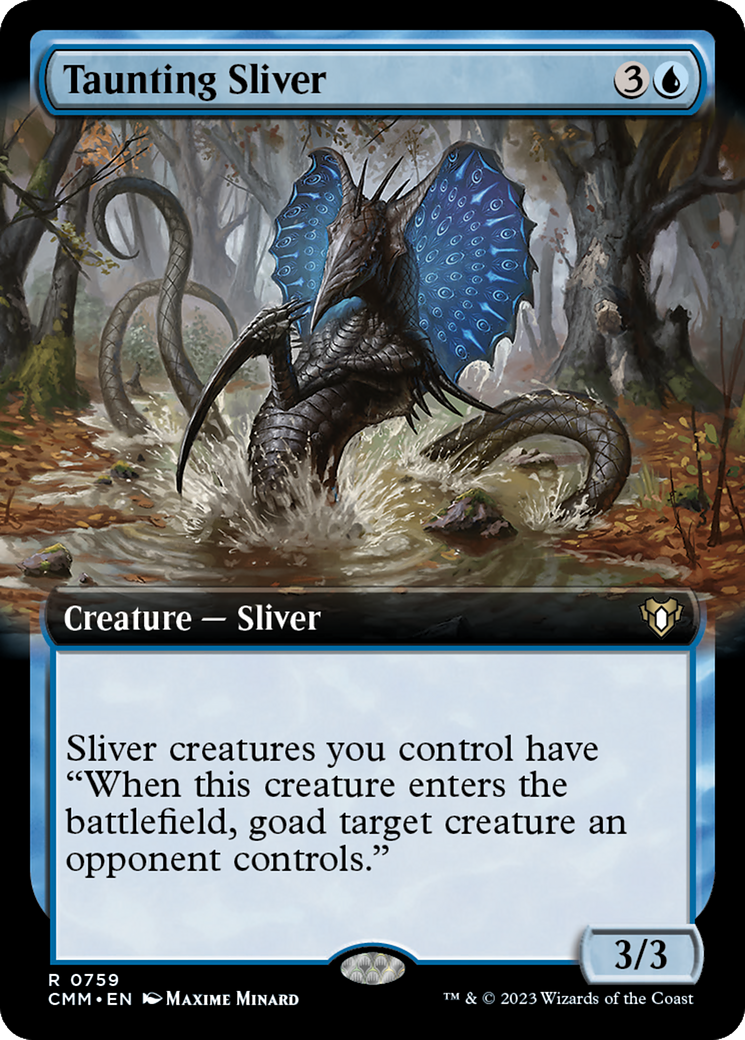 Taunting Sliver (Extended Art) [Commander Masters]-1
