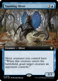 Taunting Sliver (Extended Art) [Commander Masters]-1