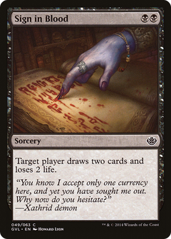 Sign in Blood (Garruk vs. Liliana) [Duel Decks Anthology]-1