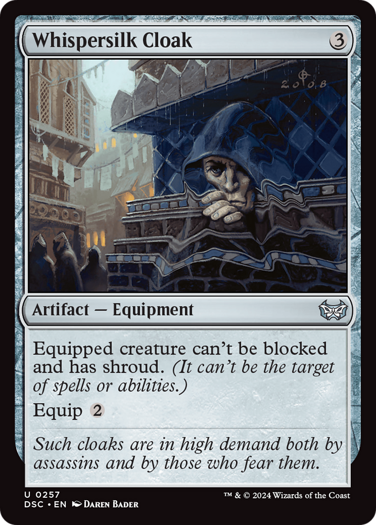 Whispersilk Cloak [Duskmourn: House of Horror Commander]-1
