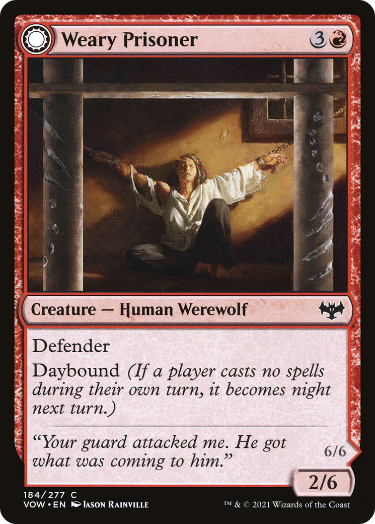 Weary Prisoner (VOW-184) - Innistrad: Crimson Vow: (Double Faced Transform) Foil-1