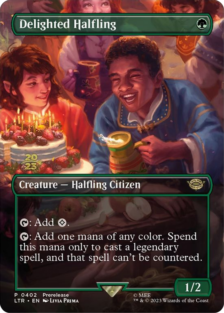 Delighted Halfling (402) [The Lord of the Rings: Tales of Middle-Earth Prerelease Promos]-1
