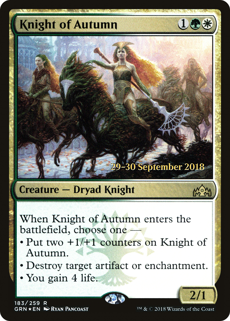 Knight of Autumn [Guilds of Ravnica Prerelease Promos]-1