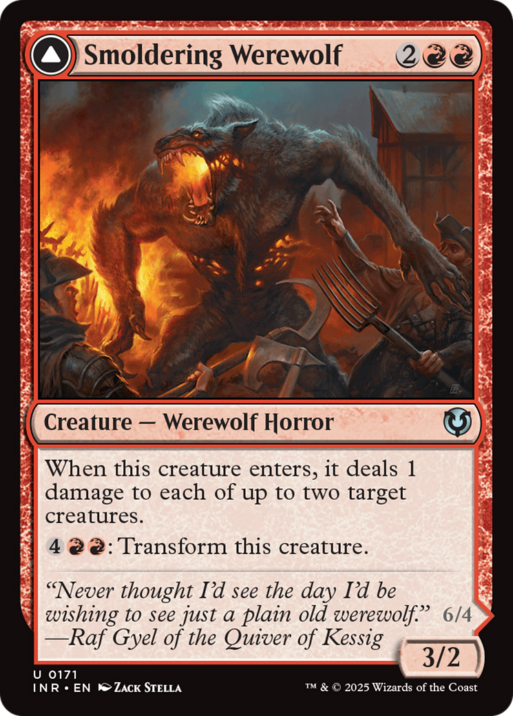 Smoldering Werewolf // Erupting Dreadwolf [Innistrad Remastered]-3