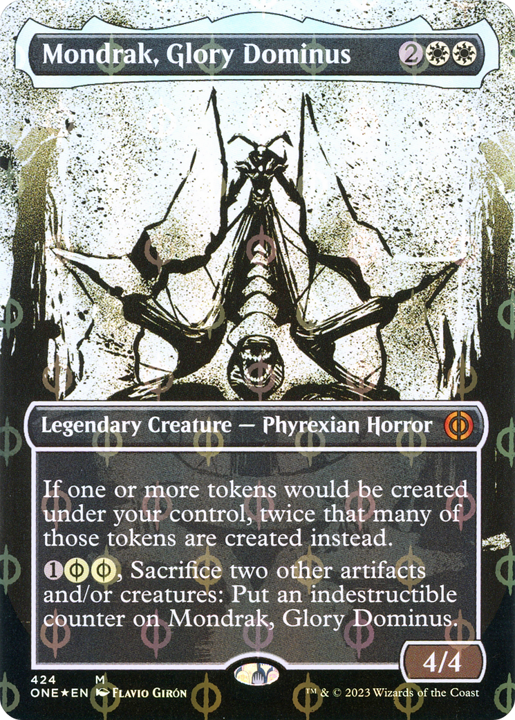 Mondrak, Glory Dominus (Borderless Ichor Step-and-Compleat Foil) [Phyrexia: All Will Be One]-1
