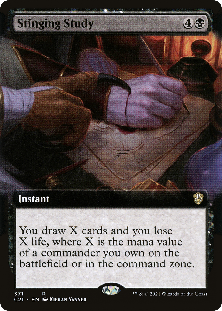 Stinging Study (Extended Art) [Commander 2021]-1