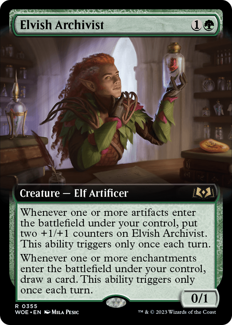 Elvish Archivist (Extended Art) [Wilds of Eldraine]-1