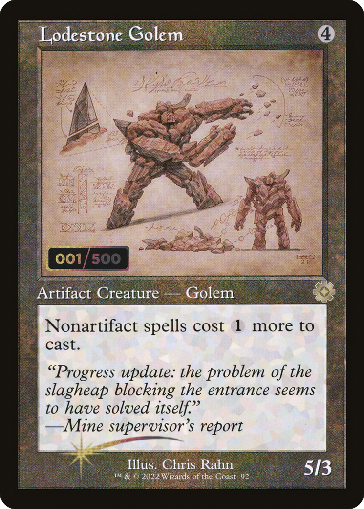 Lodestone Golem (Retro Schematic) (Serialized) [The Brothers' War Retro Artifacts]-1