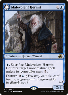 Malevolent Hermit // Benevolent Geist [Innistrad: Midnight Hunt]-4