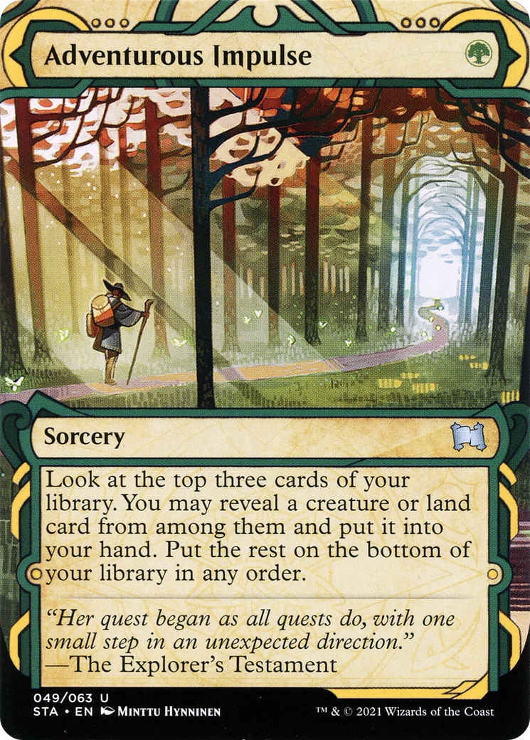 Adventurous Impulse (STA-049) - Strixhaven Mystical Archive: (Showcase) (Borderless) Etched Foil