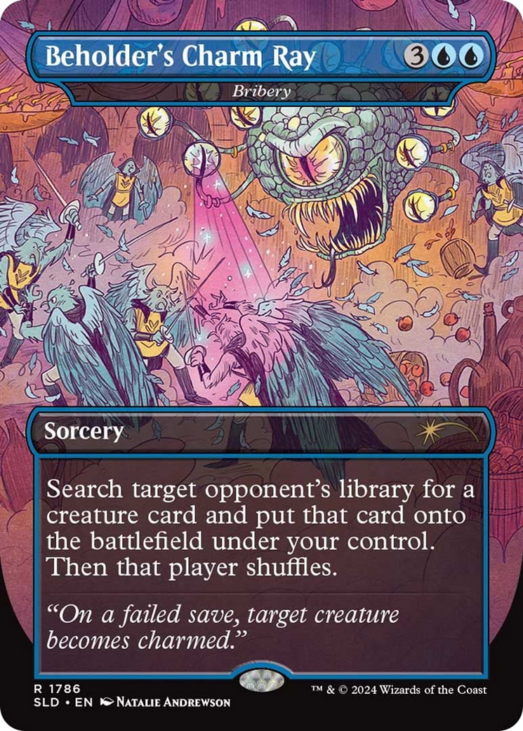 Bribery (SLD-1786) - Secret Lair Drop / Beholder's Charm Ray (Borderless) Foil-1