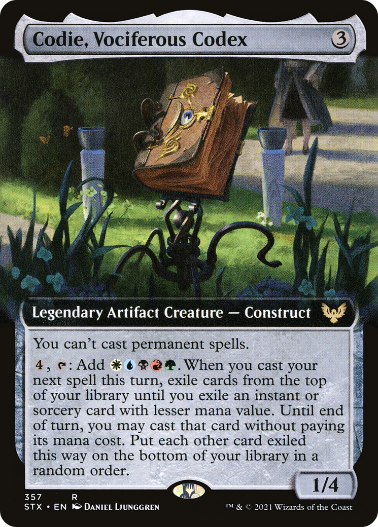 Codie, Vociferous Codex (Extended Art) [Strixhaven: School of Mages]-1