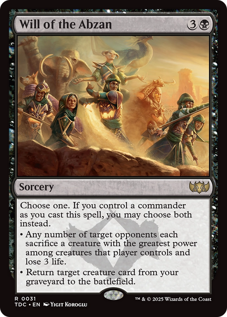Will of the Abzan (TDC-031) - Commander: Tarkir: Dragonstorm-1