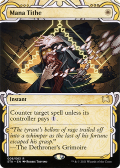 Mana Tithe (STA-008) - Strixhaven Mystical Archive: (Showcase) (Borderless) Etched Foil-1