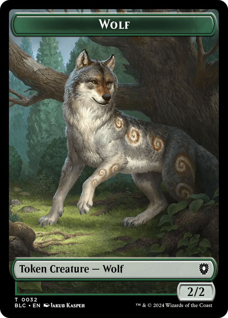 Wolf (TBLC-032) - Bloomburrow Commander Tokens-1