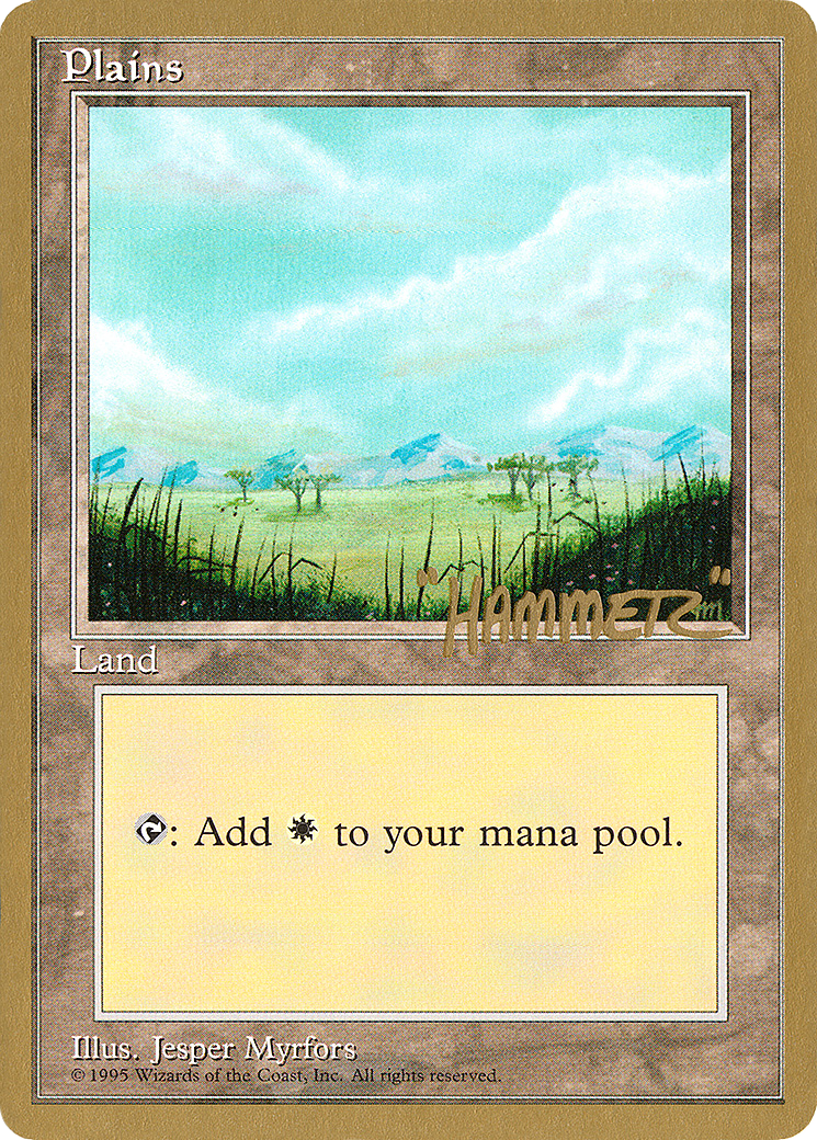 Plains (B) - 1996 Shawn "Hammer" Regnier (4ED) (WCD-) - Pro Tour Collector Set-1