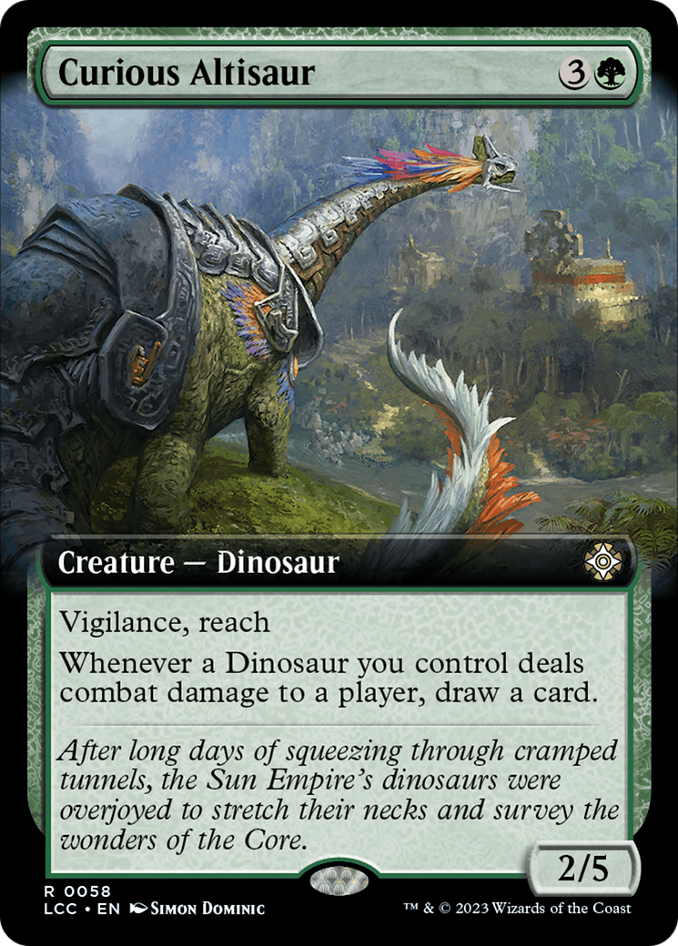 Curious Altisaur (Extended Art) [The Lost Caverns of Ixalan Commander]-1
