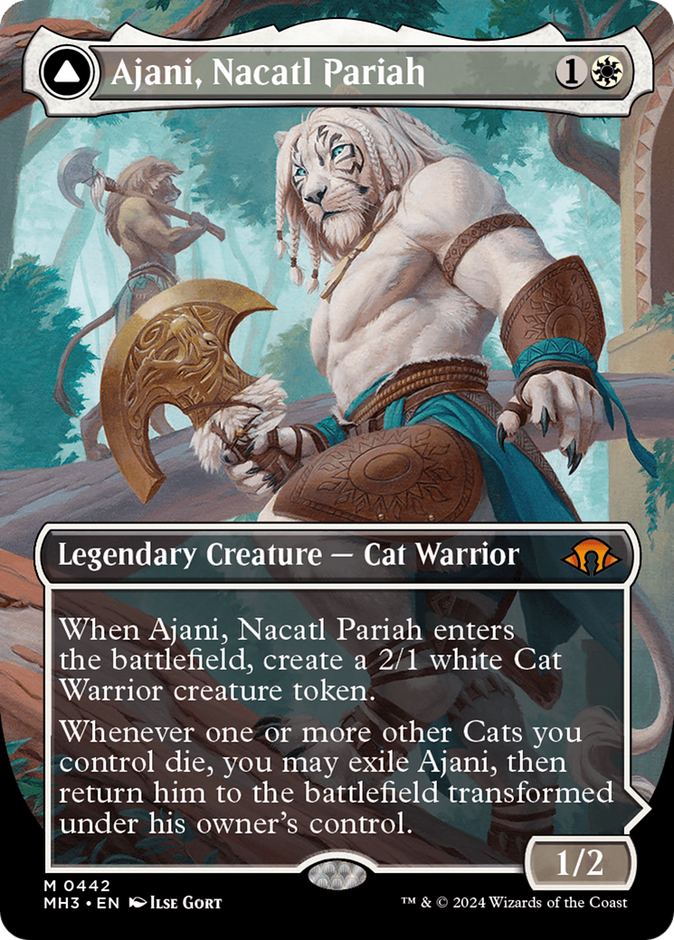 Ajani, Nacatl Pariah // Ajani, Nacatl Avenger (Borderless) [Modern Horizons 3]-3