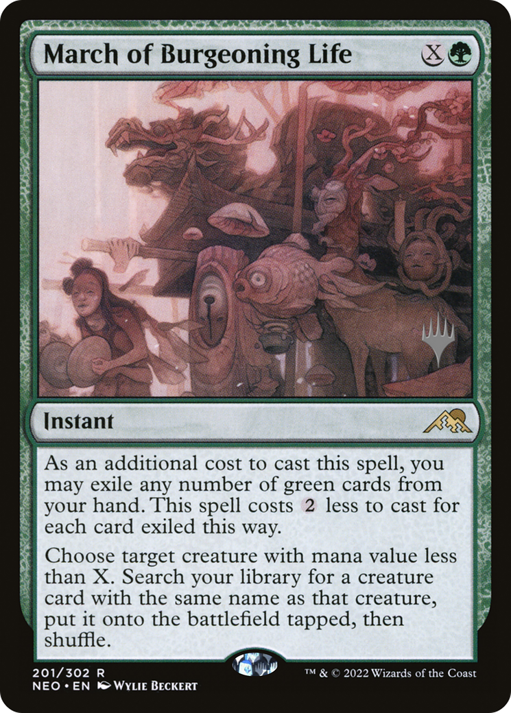 March of Burgeoning Life (Promo Pack) [Kamigawa: Neon Dynasty Promos]-1