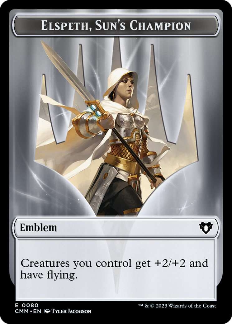 Elspeth, Sun's Champion Emblem // Copy (55) Double-Sided Token [Commander Masters Tokens]-1