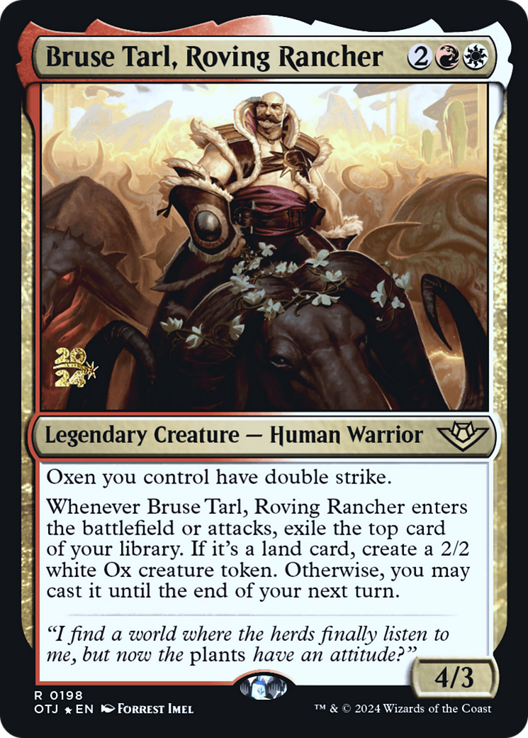 Bruse Tarl, Roving Rancher [Outlaws of Thunder Junction Prerelease Promos]-1