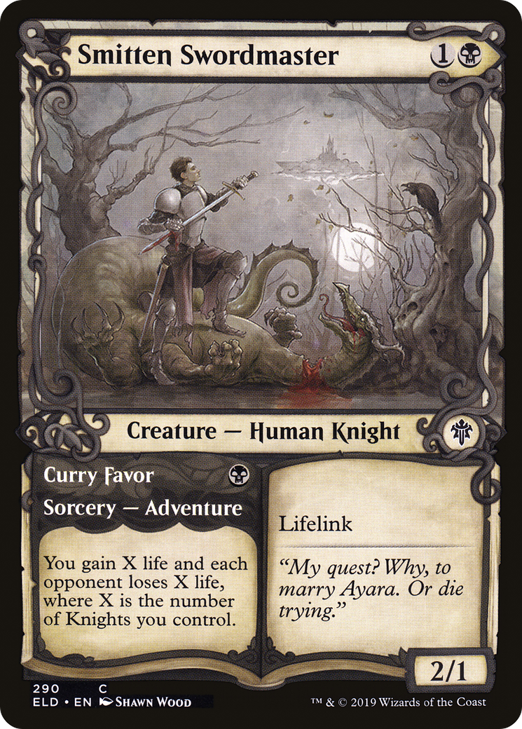 Smitten Swordmaster // Curry Favor (Showcase) [Throne of Eldraine]-1