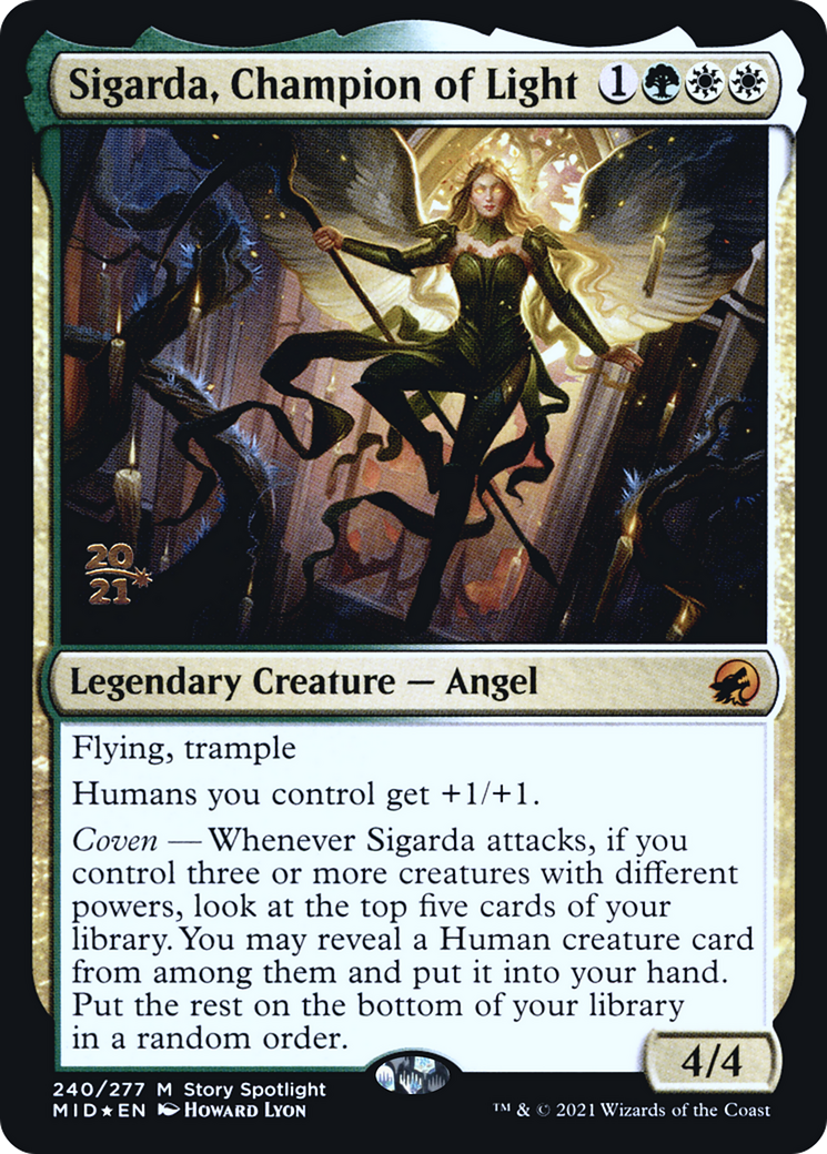 Sigarda, Champion of Light [Innistrad: Midnight Hunt Prerelease Promos]-1