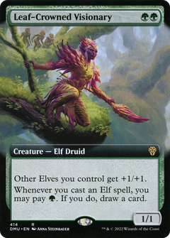 Leaf-Crowned Visionary (Extended Art) [Dominaria United]-1