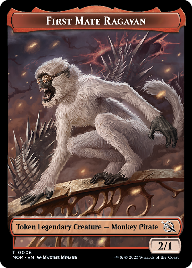 First Mate Ragavan // Spirit (13) Double-Sided Token [March of the Machine Tokens]-1