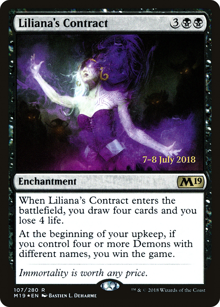 Liliana's Contract [Core Set 2019 Prerelease Promos]-1