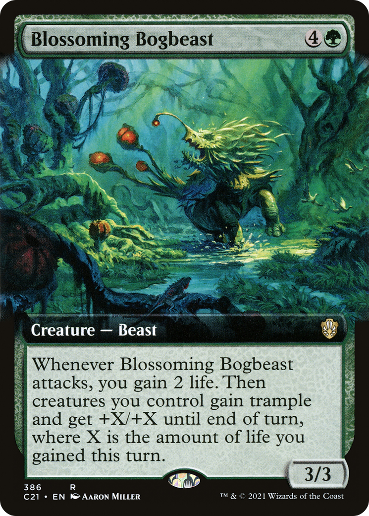 Blossoming Bogbeast (Extended Art) [Commander 2021]-1