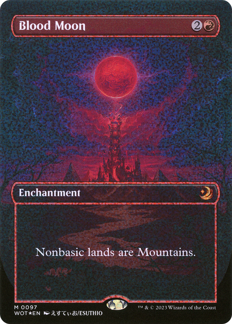 Blood Moon (Anime Borderless) (Confetti Foil) [Wilds of Eldraine: Enchanting Tales]-1