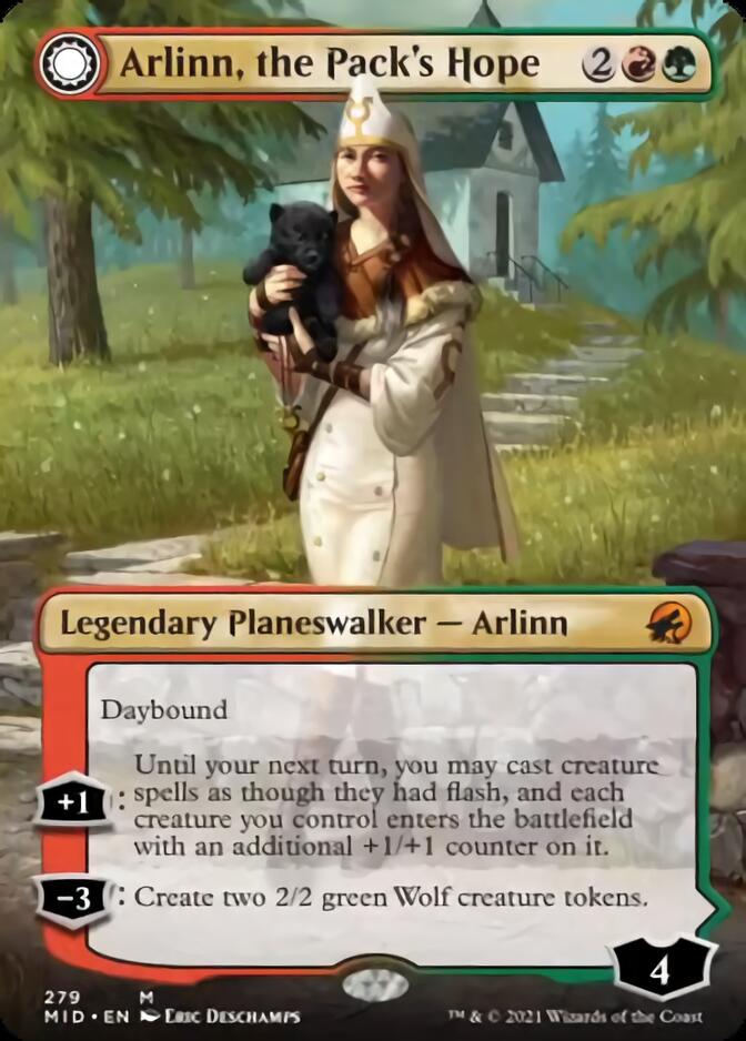 Arlinn, the Pack's Hope // Arlinn, the Moon's Fury (Borderless) [Innistrad: Midnight Hunt]-1
