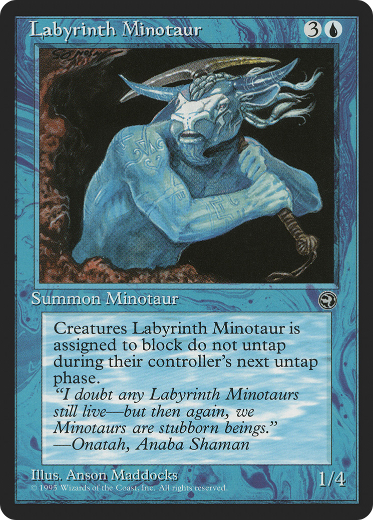 Labyrinth Minotaur (Zeki Flavor Text) [Homelands]-1
