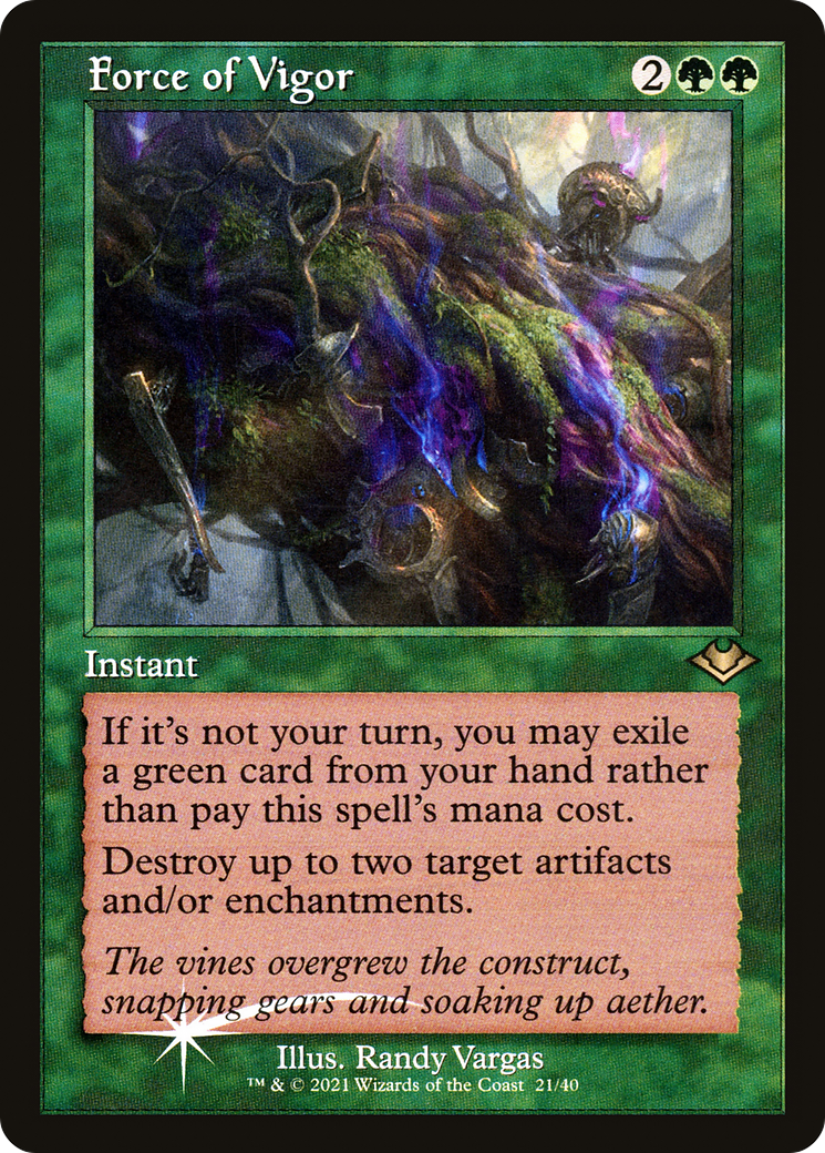 Force of Vigor (Retro Frame) (MH1-021) - Modern Horizons 1 Timeshifts Etched Foil-1