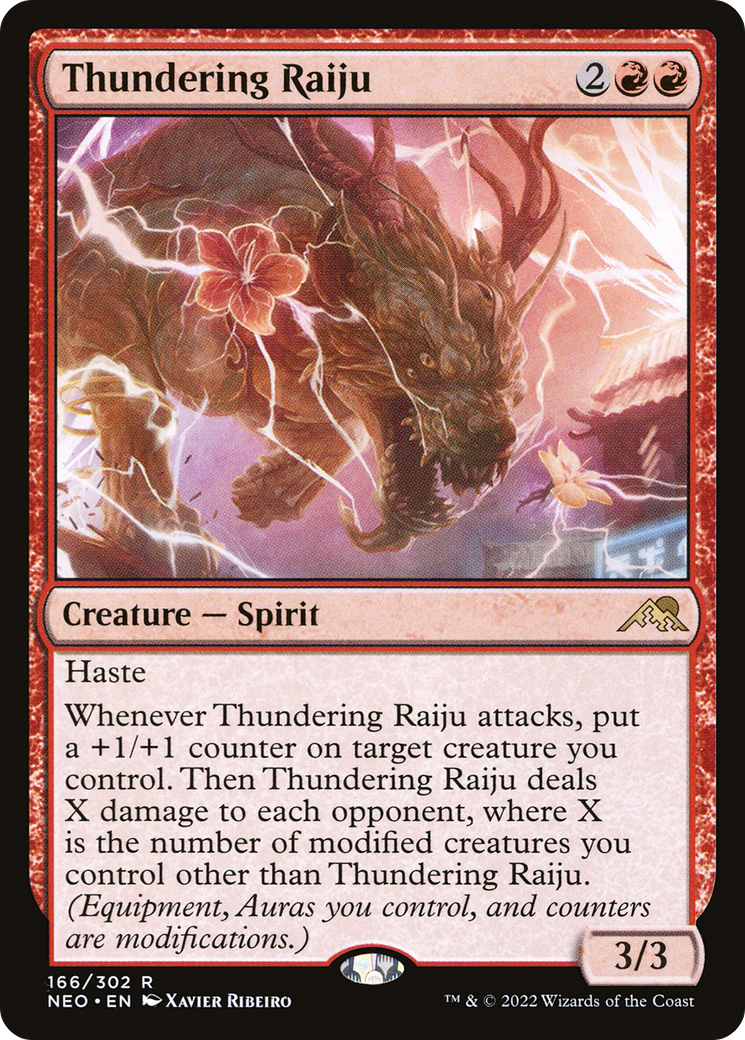 Thundering Raiju (NEO-166) - Kamigawa: Neon Dynasty Foil-1