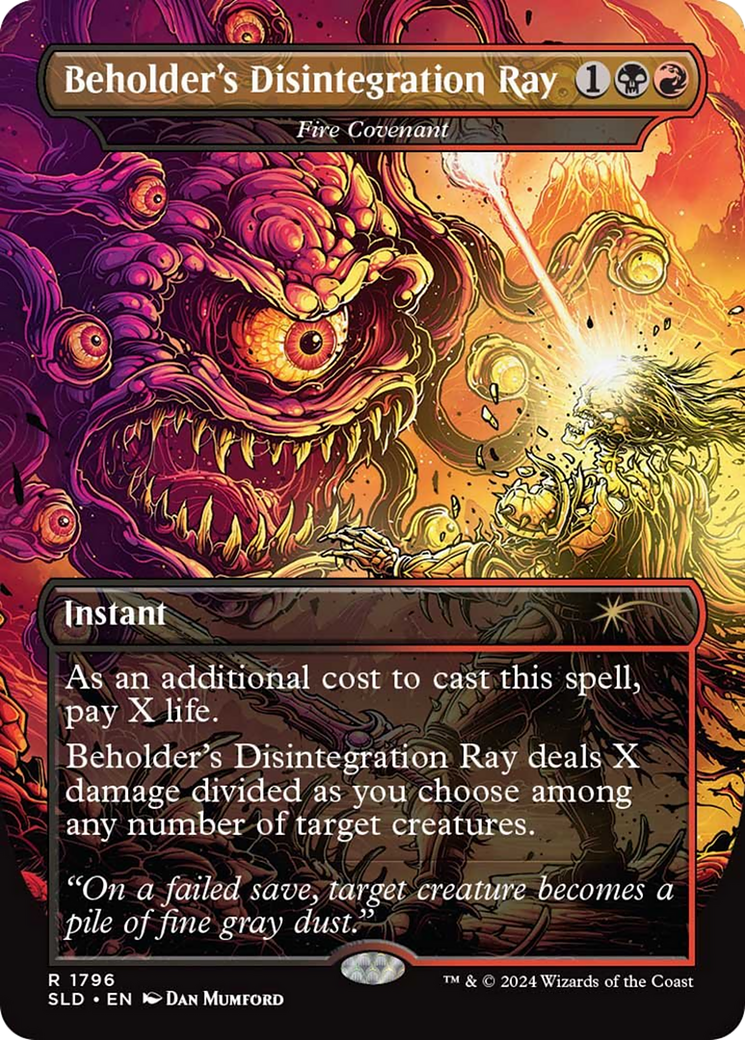 Fire Covenant (SLD-1796) - Secret Lair Drop / Beholder's Disintegration Ray (Borderless) Foil-1